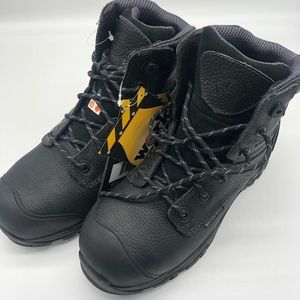 Justin 6” CSA Work Boots Black Waterproof Composite Safety Toe Size 7.5 New